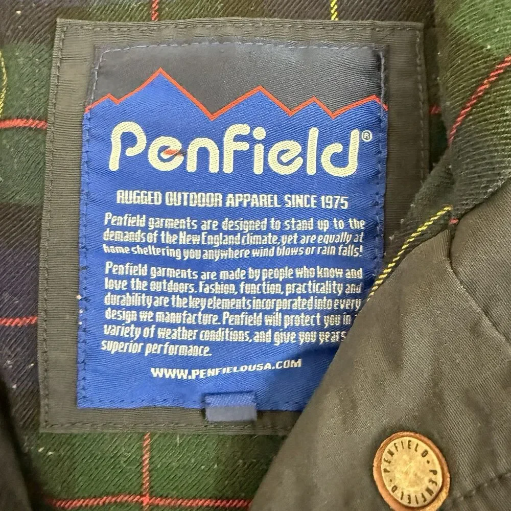 Penfield Women’s Utility Field Jacket 60/40 Navy Blue Sz S Flannel Lined Hood